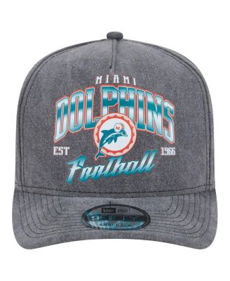 Мужская черная кепка-снэпбэк Miami Dolphins Throwback с отстиранной А-образной оправой 9FIFTY от New Era
