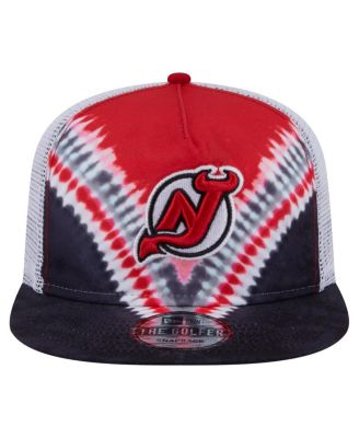 Мужская черно-красная кепка гольфиста New Jersey Devils Throwback с V-образным вырезом и регулируемой формой для гольфа New Era