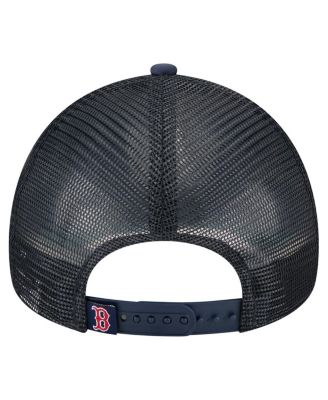 Men's Navy Boston Red Sox Distressed 9FORTY A-Frame Adjustable Trucker Hat