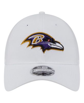 Мужская белая бейсболка Baltimore Ravens Active Ripstop 9TWENTY Стрейч на кнопках New Era