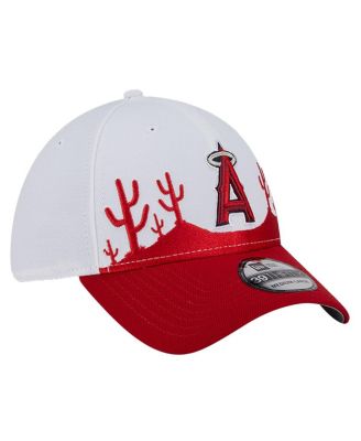 Мужская красная шапка New Era Los Angeles Angels 2025 для весенних тренировок Landscape 39-ГО размера Flex Hat