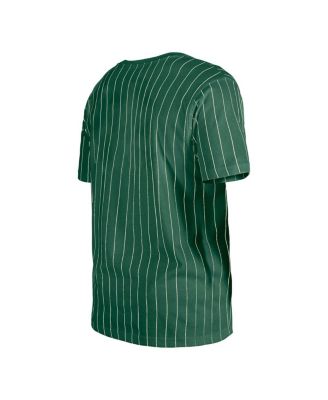 Мужская футболка в тонкую полоску New Era Green Athletics Throwback