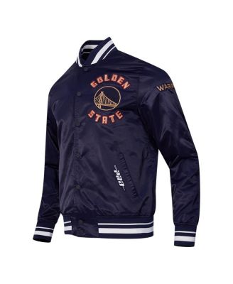 Мужская куртка Pro Standard темно-синего цвета Golden State Warriors 2024/25 City Edition из синелевого атласа на полной застежке