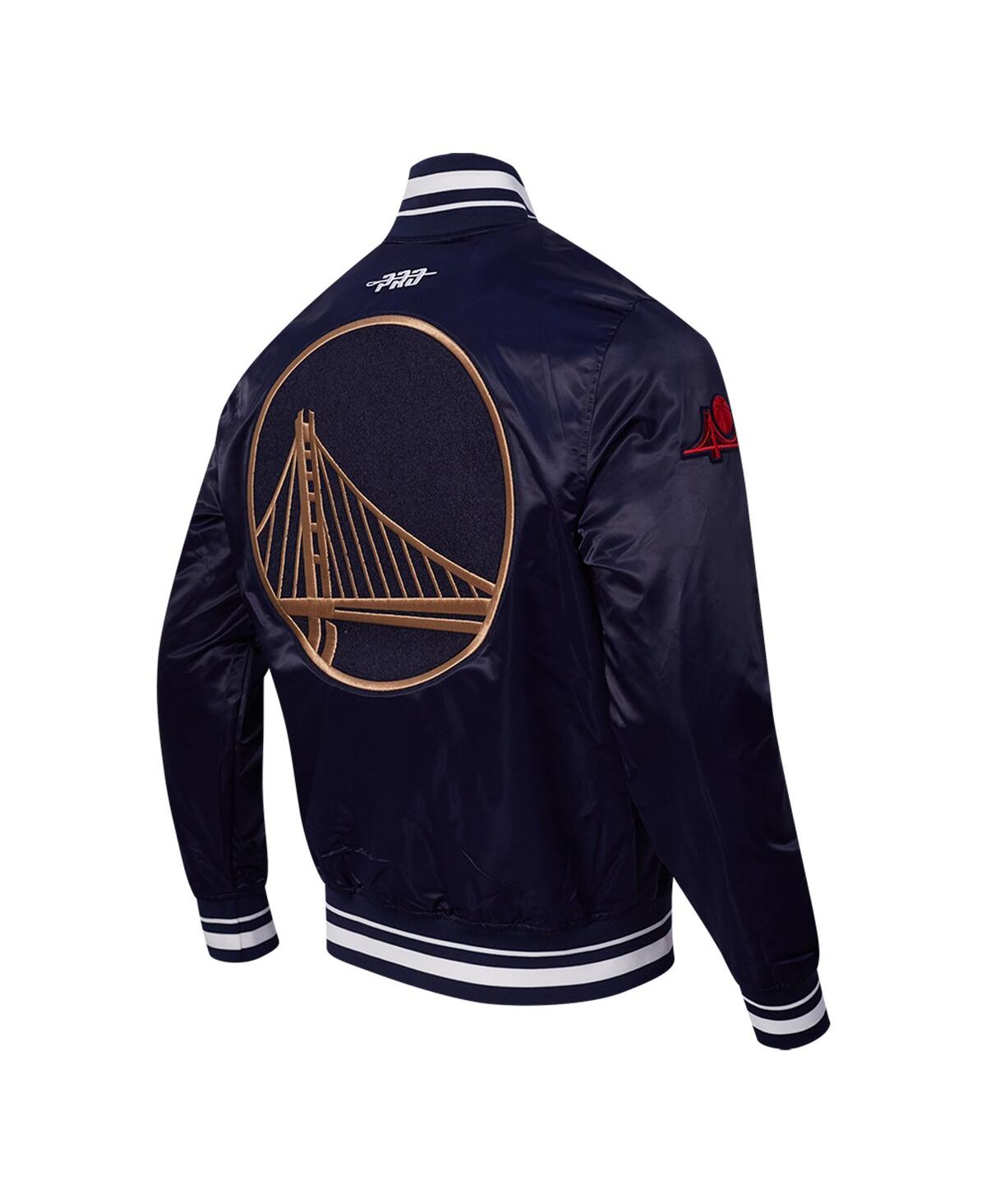 Pro Standard Men's Navy Golden State Warriors 2024/25 City Edition Chenille Satin Full-snap Jacket In Blue