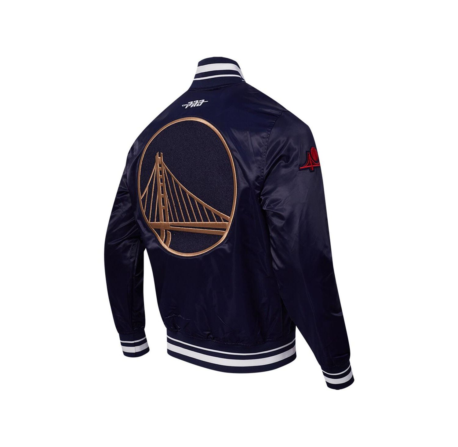 Men's Navy Golden State Warriors 2024/25 City Edition Chenille Satin Full-Snap Jacket