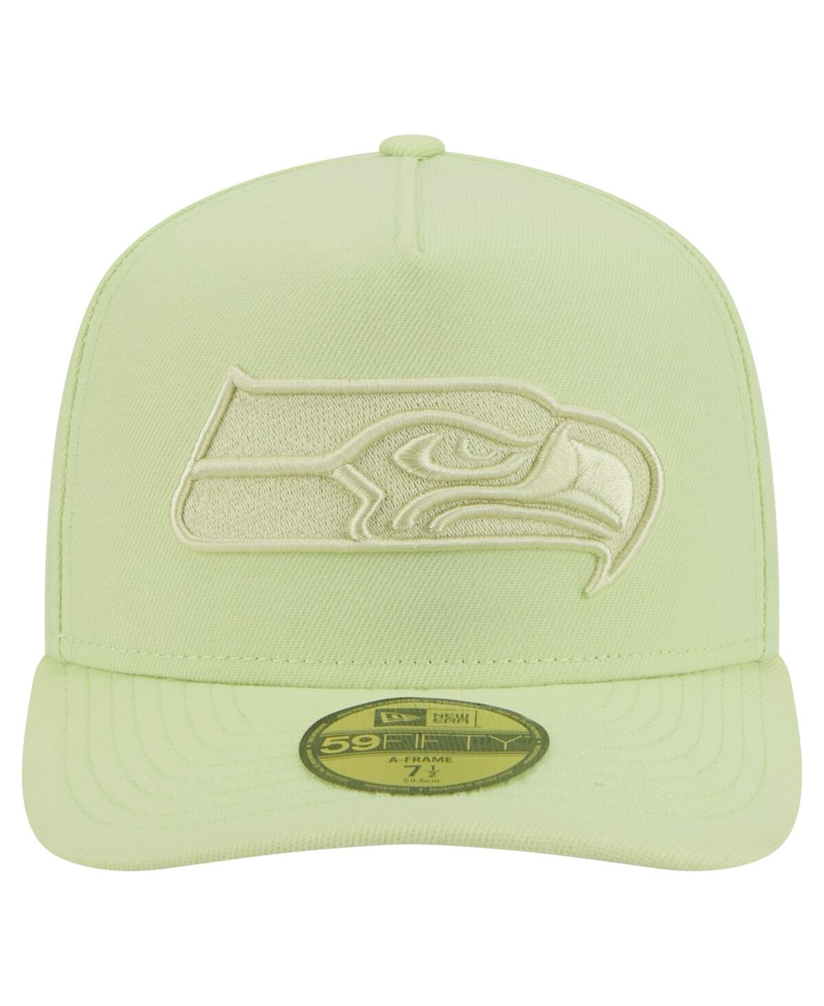 New Era Men's Green Seattle Seahawks Color Pack A-frame 59fifty Fitted Hat