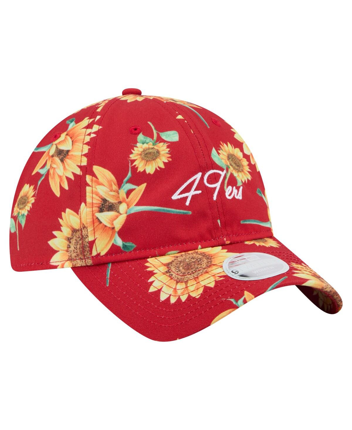 New Era Women's Scarlet San Francisco 49ers Adventure Sunflower 9twenty Adjustable Hat