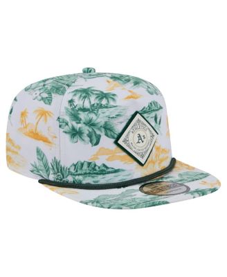 Men's White Athletics Printed Island Golfer Snapback Hat