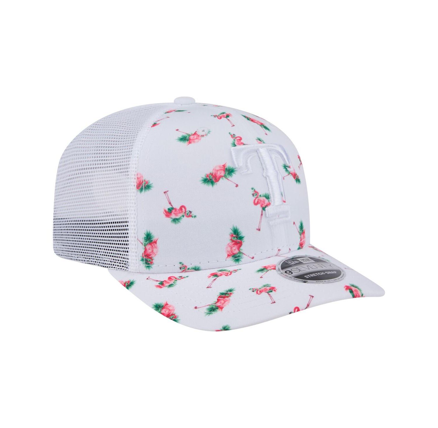 Men's White Texas Rangers Flamingo Mesh Back 9SEVENTY Stretch-Snap Hat