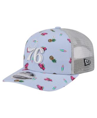 New Era - Men's Light Blue/Gray Philadelphia 76ers Adventure Aloha Pattern 9SEVENTY Stretch-Snap Hat