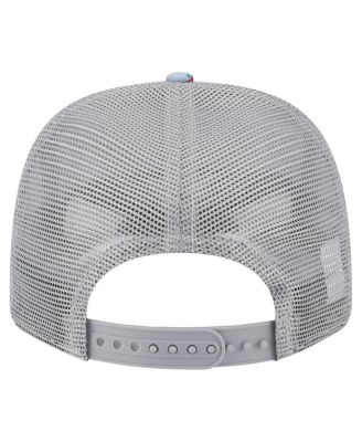 Men's Light Blue/Gray Los Angeles Lakers Adventure Aloha Pattern 9SEVENTY Stretch-Snap Hat