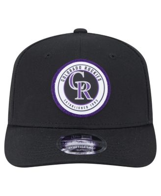 Мужская черная шапка с нашивкой Colorado Rockies Circle Patch 9SEVENTY на эластичной застежке New Era