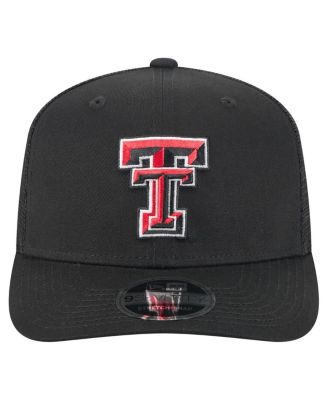 Мужская черная шляпа Texas Tech Red Raiders Primary 9SEVENTY для дальнобойщиков с эластичной застежкой-молнией New Era