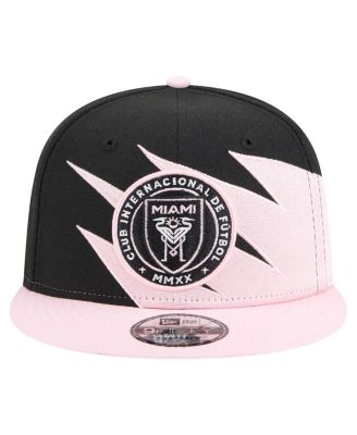 Мужская кепка-бейсболка New Era черного/светло-розового цвета Inter Miami CF Jagged 9FIFTY Snapback