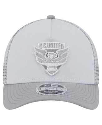 Мужская серая кепка дальнобойщика New Era D. C. United Color Pack 9FORTY с регулируемой А-образной оправой