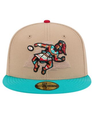 Мужская коричневая шляпа New Era Pensacola Blue Wahoo's Copa de la Diversion 59, приталенная по фигуре.