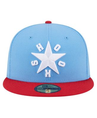 Мужская светло-голубая шляпа New Era из коллекции Corpus Christi Hooks Authentic Collection 59, приталенная по фигуре.