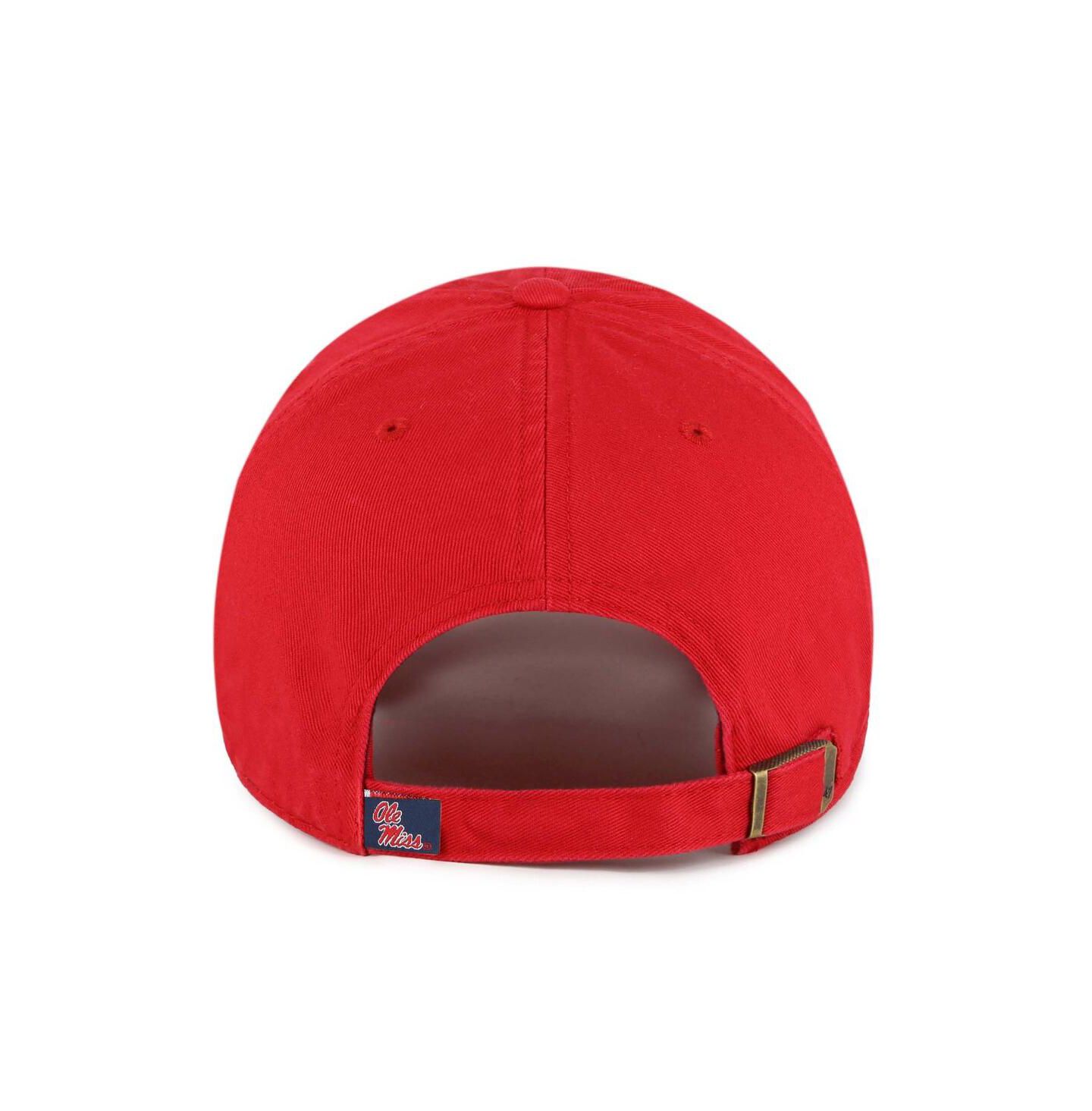 Мужская кепка '47 Brand Red Ole Miss Rebels Clean Up Adjustable Hat — фото 3