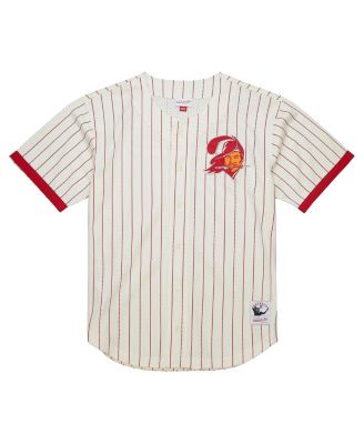 Мужская кремовая рубашка Mitchell & Ness Tampa Bay Buccaneers Final Seconds с винтажным логотипом и сеткой на пуговицах