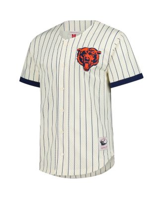 Мужская кремовая футболка с винтажным логотипом Chicago Bears Final Seconds от Mitchell & Ness из сетчатой ткани на пуговицах