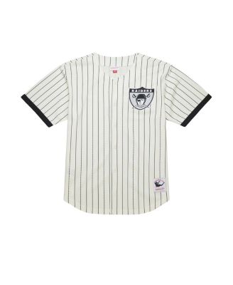 Мужская кремовая рубашка Mitchell & Ness Las Vegas Raiders Final Seconds с винтажным логотипом и сеткой на пуговицах
