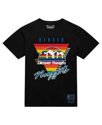 Мужская черная футболка Mitchell & Ness из всемирной коллекции Denver Nuggets с тремя логотипами