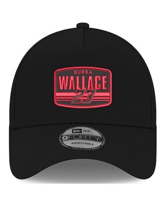 Мужская черная шляпа с регулируемой нашивкой в виде А-образной рамки Bubba Wallace 9FORTY от New Era