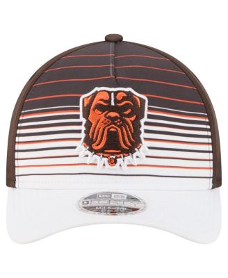 Мужская белая/коричневая кепка New Era Cleveland Browns Adventure Gradient 940 с регулируемой А-образной оправой и М-образной короной