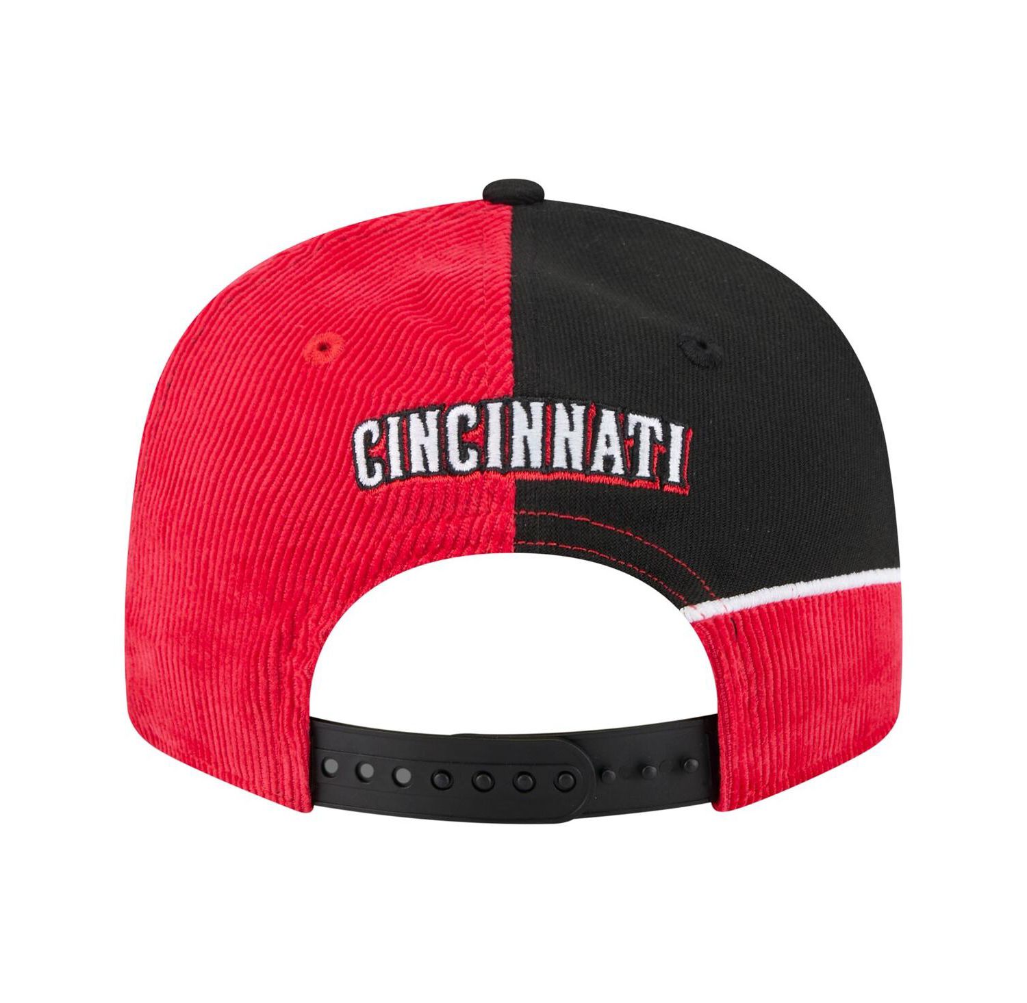 Men's Red/Black Cincinnati Reds Retro Split Corduroy Snapback Hat