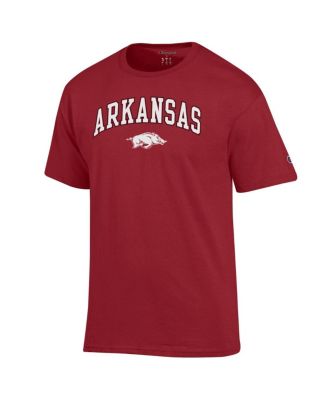 Мужская футболка с логотипом Champion's Cardinal Arkansas Razorbacks, выгнутая дугой поверх логотипа