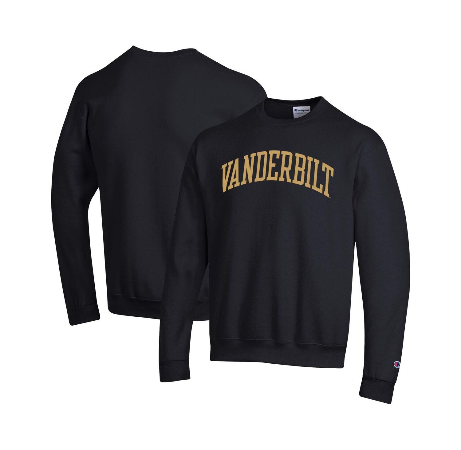 Men's Black Vanderbilt Commodores Basic Arch Fleece Pullover Sweatshirt