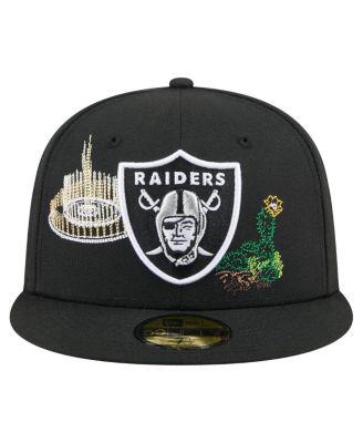 Мужская черная приталенная шляпа New Era Las Vegas Raiders State Stitch 59FIFTY от New Era