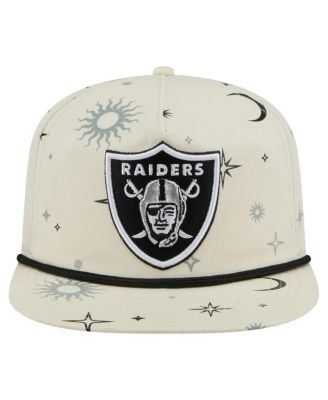 Мужская кремовая шляпа для гольфа New Era Las Vegas Raiders Celestial Golfer с регулируемой головкой