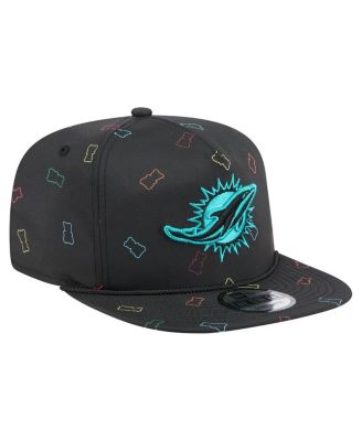 Мужская черная кепка-снэпбэк для гольфа Miami Dolphins Gummy от New Era