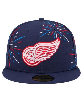 Мужская приталенная шляпа New Era темно-синего цвета Detroit Red Wings Americana Fireworks 59 размера 
