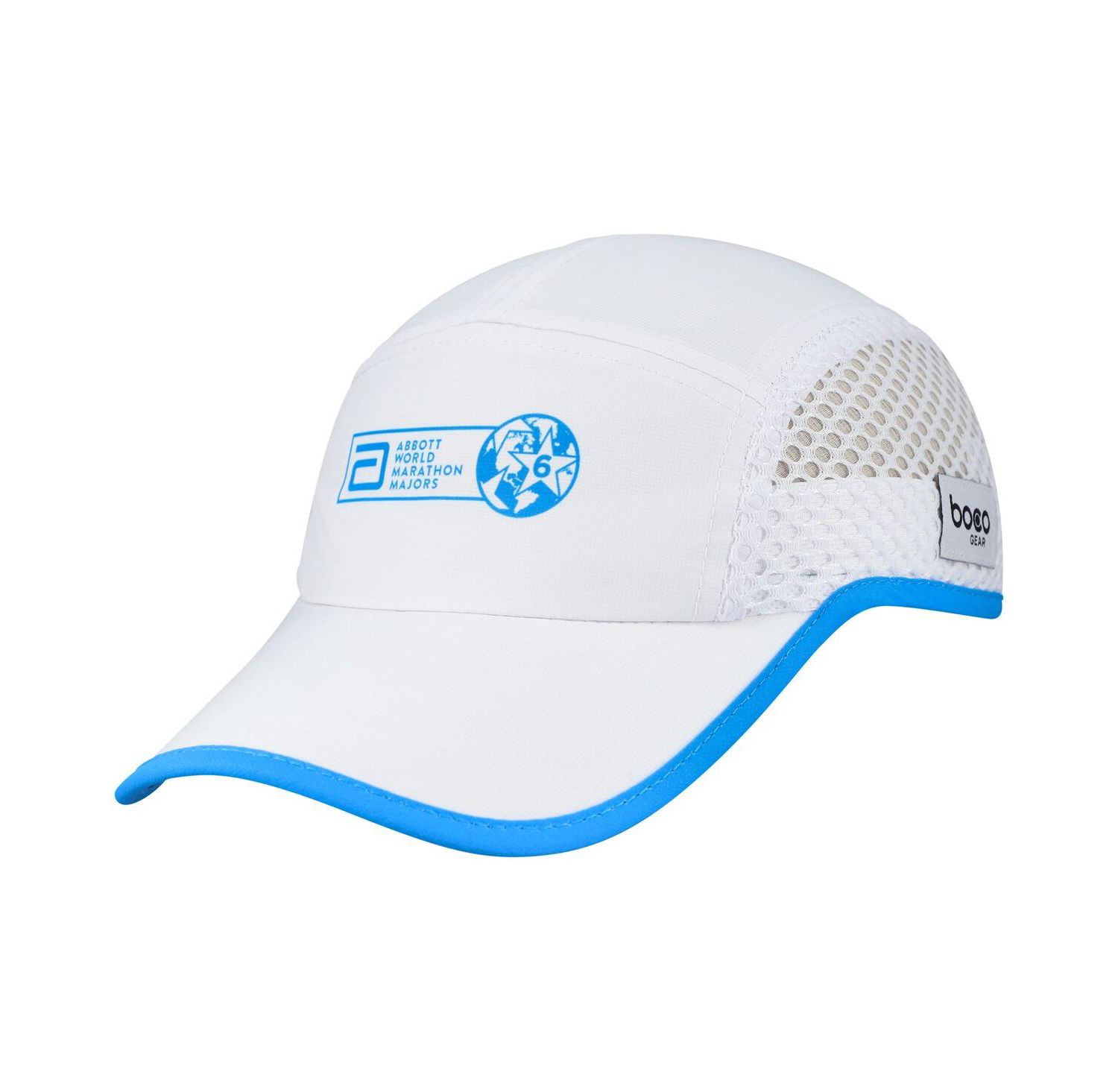 Men's and Women's White World Marathon Majors Running Mesh Adjustable Hat