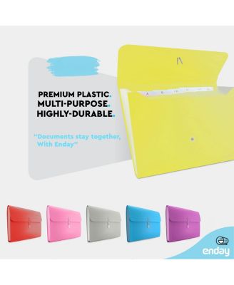 Accordion File Organizer Blue, 7 Pocket Expanding File and Cover Folder with Labels, Plastic Portable Desktop Letter A4 Paper, 1 Pc – by Enday