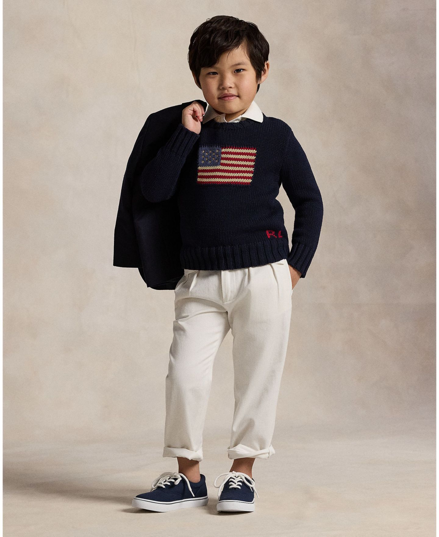 Свитер Polo Ralph Lauren The Iconic Flag Sweater для мальчиков, цвет: Тёмно-зелёный тёмно-синий — фото 10