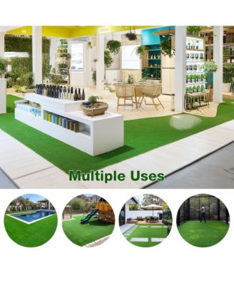 4pcs 50x3 Ft Artificial Grass Turf 1.38" Fake Grass Rug Indoor Batting Tunnels Outdoor Synthetic Lawn