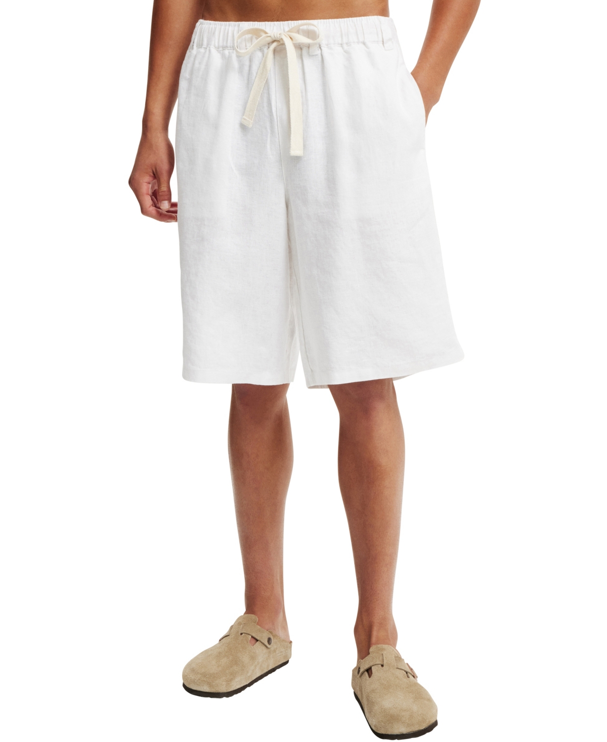 Men's Baggy Linen Shorts - Oatmeal