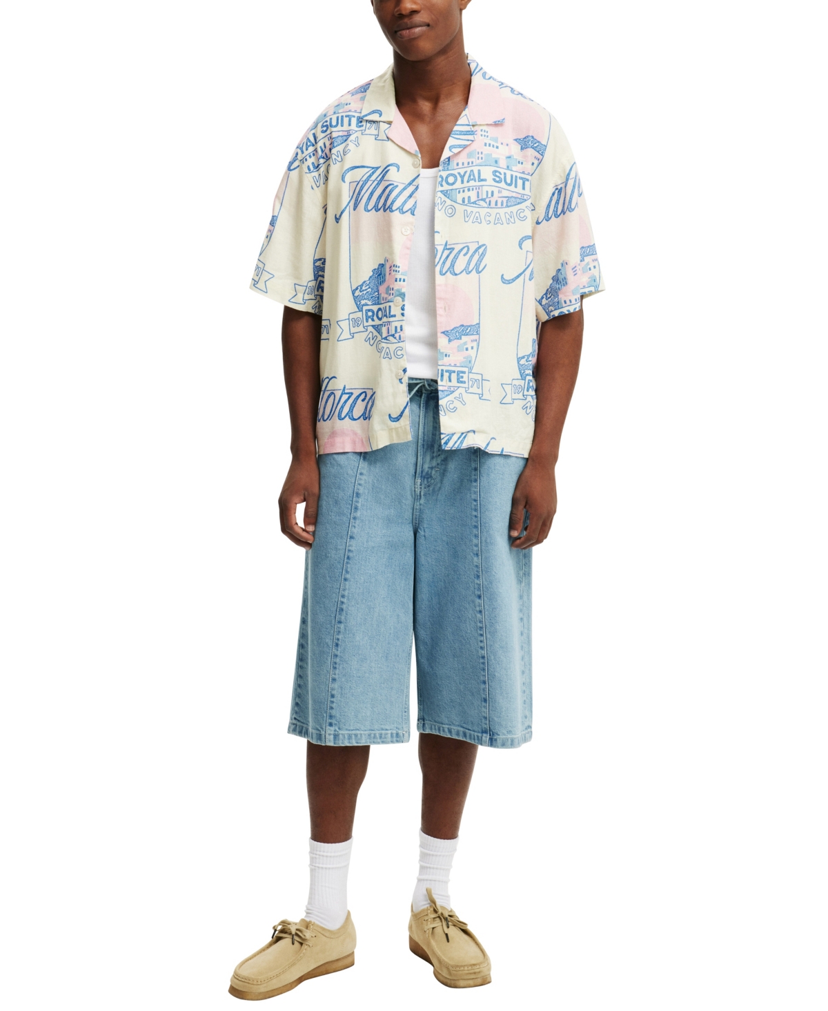 COTTON ON MEN'S CABANA SHORT SLEEVE SHIRT 