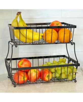 Indoor Metal Wire 2-Tier Collapsible Tabletop Storage Basket