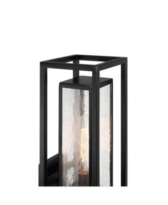 Amir 18" High Modern Outdoor Wall Light Fixture Mount Porch House Exterior Outside Weatherproof Black Clear Seeded Glass Shade Front Door Patio Garage Home Deck Garden Backyard - Possini Euro Design