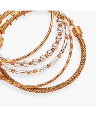 Набор из 5 двухцветных текстурированных браслетов