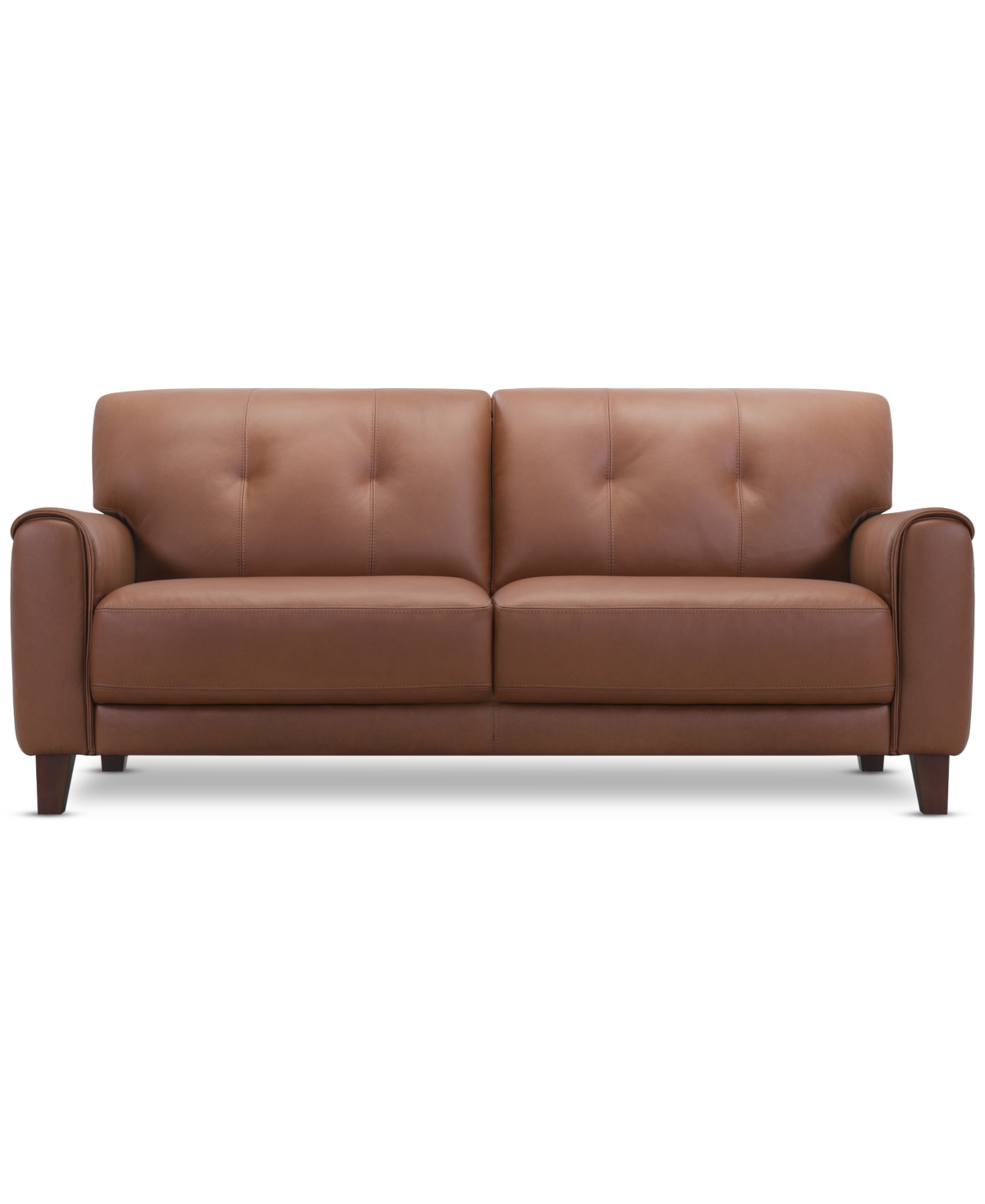 Macy's Ashlinn 82" 2 Seat Leather Sofa, Exclusively At  In Brown