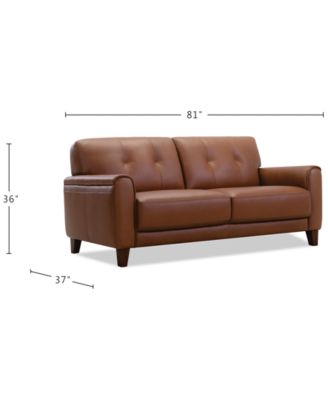 Ashlinn 82" 2 Seat Leather Sofa, Exclusively at Macy's