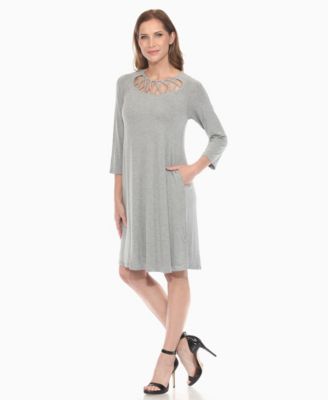 Women's Criss Cross Neckline A-line Dress