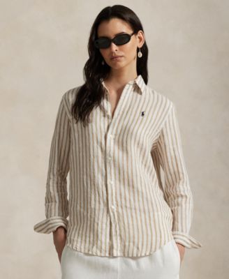 Polo Ralph Lauren - Women's Classic-Fit Striped Linen Shirt