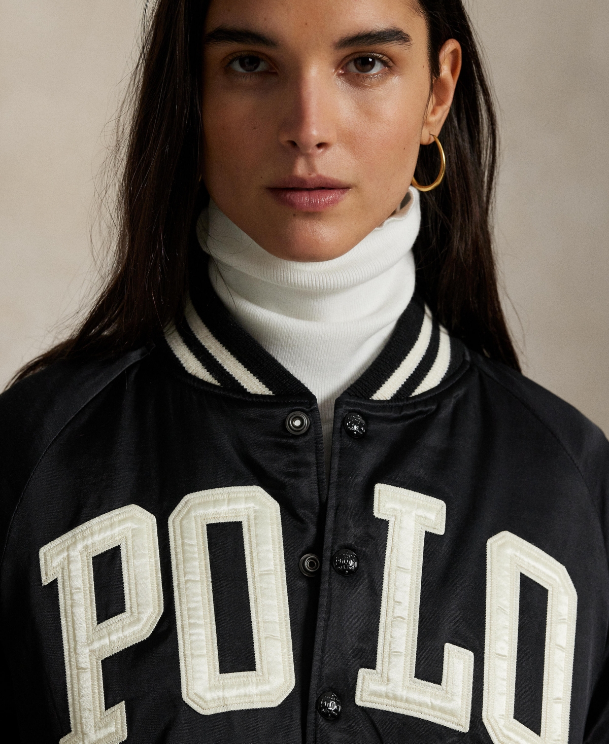 Polo Ralph Lauren Logo Satin Bomber Jacket