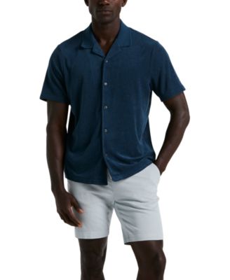Мужская махровая рубашка Perry Ellis Camp с коротким рукавом и пуговицами спереди от Perry Ellis
